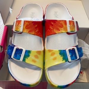 Hey girl tie dye corky sandals